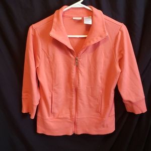 Ladies 3/4 sleeve zipper jacket